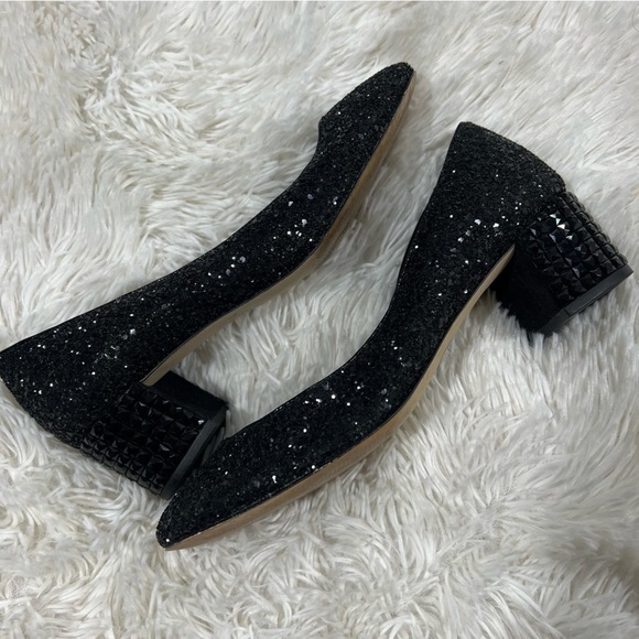 Michael Kors Arabella kitten pump black Suede jeweled heel size 7 - Picture 10 of 12